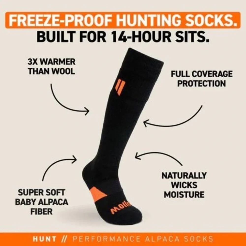 Hollow Hunt Over The Calf Socks‎ Black Orange Large New With Tags